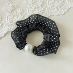 Load image into Gallery viewer, Polka Dot Pearl Mini Scrunchie High Elasticity Women N6H186