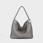 Load image into Gallery viewer, Hand Woven Tote Bag PU Synthetic Leather Dual Size S5P369