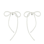Load image into Gallery viewer, Handwoven Pearl Bow Earrings Women S925 Post S5P918