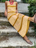 Load image into Gallery viewer, Knitted Color Block Vest Hollow Out Maxi Dress Women N6A071