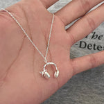 Load image into Gallery viewer, Sweet Edgy Headphone Bow Pendant Necklace Women N6A162