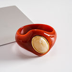 Load image into Gallery viewer, Oversized Acrylic Ombré Colorblock Oval Bangle Women N6H070