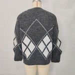 Load image into Gallery viewer, Diamond Color Block Sweater Loose Fit Round Neck N5A828