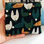 Load image into Gallery viewer, Handmade Embroidered Cotton Linen Square Pouch N6B109