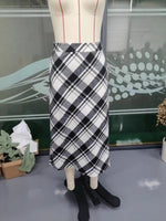 Load image into Gallery viewer, Black White Plaid Skirt Women High Waist N5A757