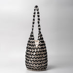 Load image into Gallery viewer, Hand-Woven Wood Bead Cylinder Bucket Bag Drawstring S5P383