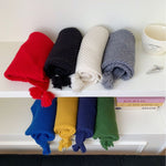Load image into Gallery viewer, Fringe Knit Shawl Neck Warmer Triangle Cape Women N6H309