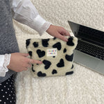 Load image into Gallery viewer, Polka Dot Faux Fur Makeup Bag Women Large Capacity S5P859