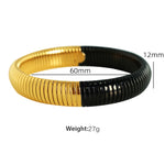 Load image into Gallery viewer, Vintage Titanium Steel Wide Cuff Elastic Snake Chain S5P254