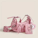Load image into Gallery viewer, Studded Fringe Shoulder Bag PU Multi Color S5P281