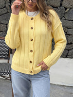 Load image into Gallery viewer, Fresh Solid Ribbed Button Cardigan Sweater Women N6H299