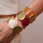 Load image into Gallery viewer, Acrylic Round Segment Elastic Bangle Statement Women N6H081