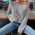 Load image into Gallery viewer, Off Shoulder Oversized Knit Sweater Women N6B032