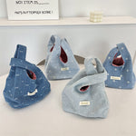 Load image into Gallery viewer, Denim Wristlet Bag Red Plaid Color Block Shoulder S5P863