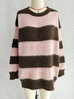Load image into Gallery viewer, Color Block Stripe Pullover Round Neck Loose Fit N5A833