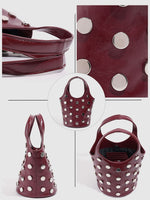 Load image into Gallery viewer, Tortoise Print Rivet Bucket Bag Women N6C028