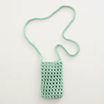 Load image into Gallery viewer, Hand Knit Mesh Crossbody Phone Pouch Cotton Polyester S5P302