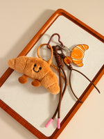 Load image into Gallery viewer, Cartoon Plush Baguette Croissant Keychain Bag Charm S5P945