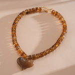 Load image into Gallery viewer, Womens Heart Acrylic Beaded Necklace N6K186