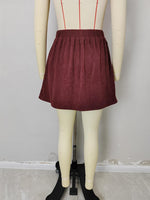 Load image into Gallery viewer, Corduroy A Line Bodycon Skirt Women Burgundy N5A690