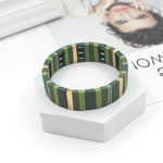 Load image into Gallery viewer, Frosted Geometric Beads Bangle Stove-Enameled Alloy S5P038