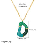Load image into Gallery viewer, Alphabet Enamel Capsule Necklace Steel Gradient Color S5P234