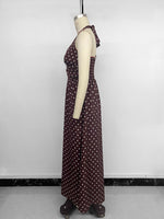 Load image into Gallery viewer, Polka Dot Halter Deep V-neck Maxi Dress Women N6C239