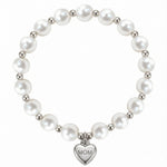 Load image into Gallery viewer, Stainless Steel MUM Heart Pearl Bead Bracelet Women N6D529