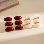 Load image into Gallery viewer, Resin Ombré Oval Steel Stud Earrings Minimalist N6H096