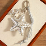 Load image into Gallery viewer, Silver Star Balloon Dog Rope Bag Charm Keychain S5P929