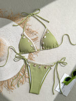 Load image into Gallery viewer, Sexy Triangle Cup Halter Tie Bikini Swimsuit Women N6A067