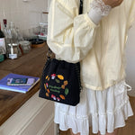 Load image into Gallery viewer, Cartoon Embroidered Nylon Bucket Bag S5P372