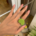 Load image into Gallery viewer, Candy Color Heart Resin Ring Vacation Style Women N6A217