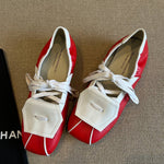 Load image into Gallery viewer, Color-Block Square Toe Mary Jane Shoes Women Flat N6G242