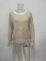 Load image into Gallery viewer, V Neck Bow Knit Sweater Casual Loose Fit Pullover N5A883