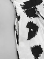 Load image into Gallery viewer, Black White Abstract Print Maxi Dress Women N5A898