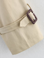 Load image into Gallery viewer, Short Trench Coat Belted Lapel Jacket Buckle Detail N6A148