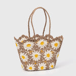 Load image into Gallery viewer, Handwoven Floral Bead Tote Large Multi Color Women S5P969