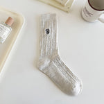 Load image into Gallery viewer, Cable Letter Crew Socks Women Cotton Stackable M5A305
