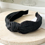 Load image into Gallery viewer, Denim Knot Accent Wide Headband High Crown Contour S5P447