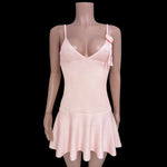 Load image into Gallery viewer, Floral Rib Knit Slip Dress Strappy Rabbit Velvet N5A797