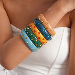 Load image into Gallery viewer, Womens Marbled Round Resin Bracelet N6K147