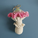 Load image into Gallery viewer, Hand Crochet Mushroom Keychain Cotton Yarn Charm N6G042