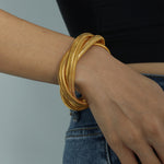 Load image into Gallery viewer, Quadruple Strand Cuff Titanium Steel 18K Plated S5P089