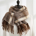 Load image into Gallery viewer, Woven Fringe Faux Cashmere Wrap M5A230