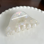 Load image into Gallery viewer, Gold Logo Acetate Hair Claw Clip Women N6C348