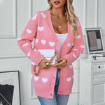 Load image into Gallery viewer, Terry Embroidery Sweetheart Cardigan Women N5A729