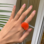 Load image into Gallery viewer, Candy Color Heart Resin Ring Vacation Style Women N6A217