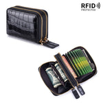 Load image into Gallery viewer, Crocodile Texture RFID Card Holder Zip Around Wallet N6G094