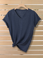 Load image into Gallery viewer, Minimalist Solid Color V-Neck T-Shirt Women N6E140